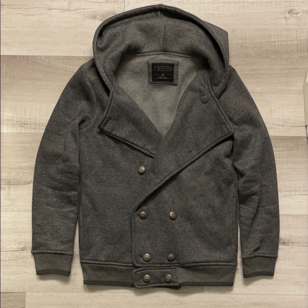 Grey button up Forever 21 hoodie